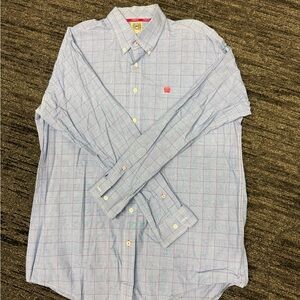 Cinch Light Blue Plaid Button Down Shirt